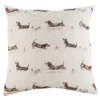 Sausage Dog Print Cushion - Natural