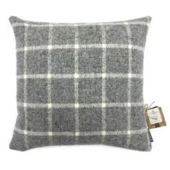 Country Living Wool Check Cushion - 50x50cm - Grey