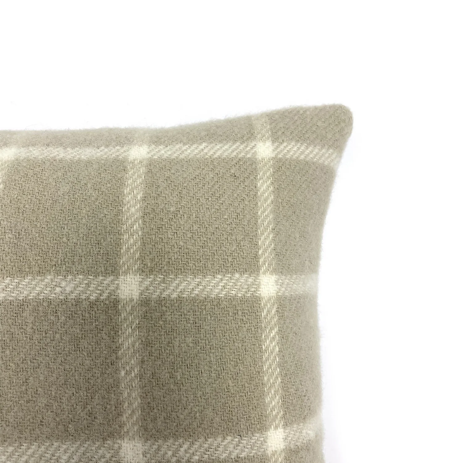 Country Living Wool Check Cushion - 50x50cm - Latte 2 Country Living Wool Check Cushion - 50x50cm - Latte - Image 2