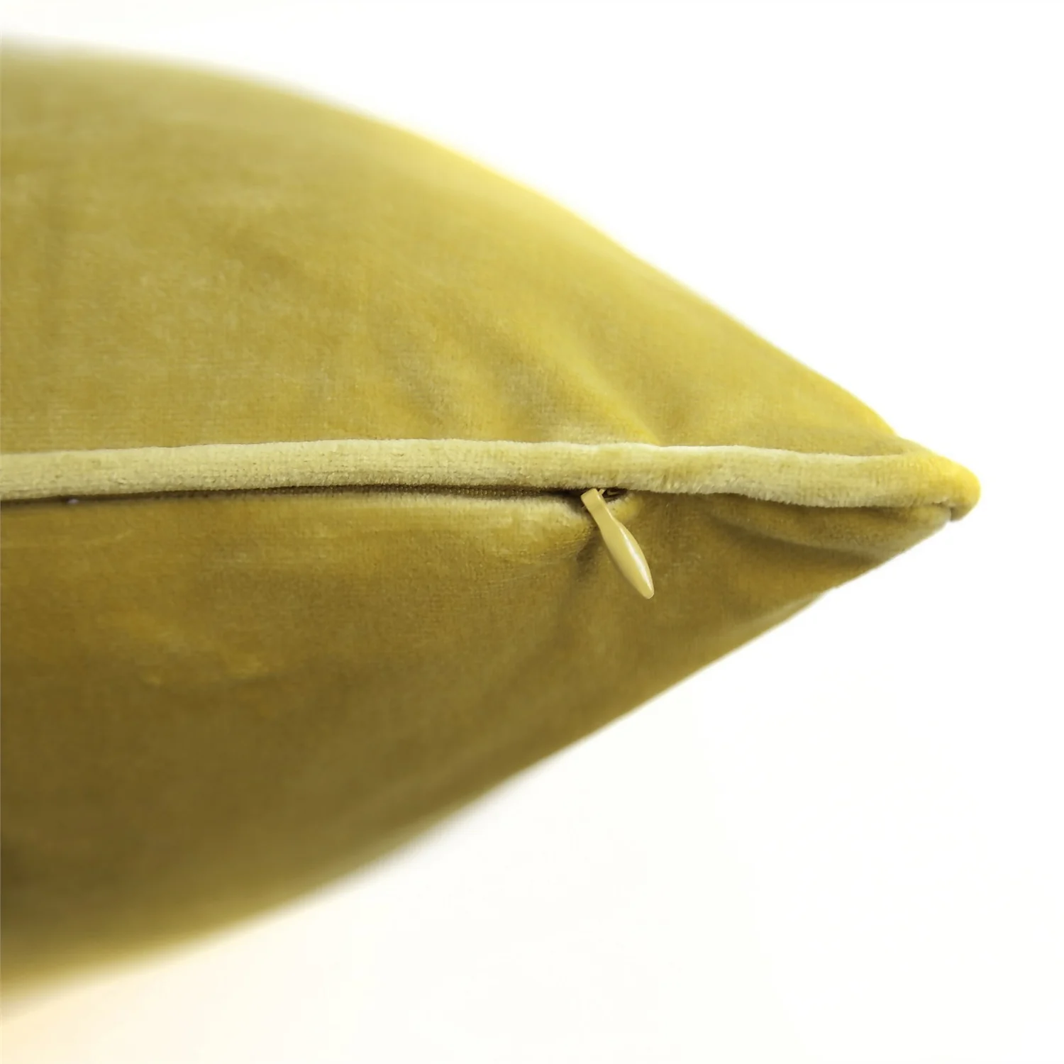 None Large Plain Velvet Cushion - Ochre - 58x58cm 4 None Large Plain Velvet Cushion - Ochre - 58x58cm - Image 4
