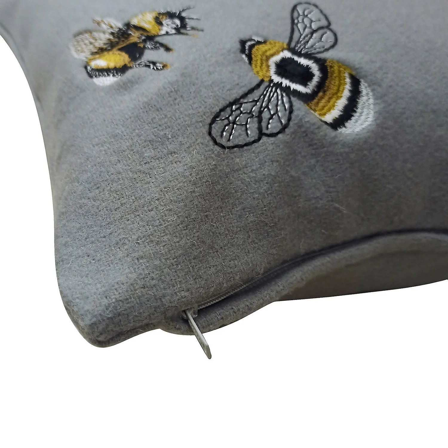 None Embroidered Bee Cushion - 43x43cm 2 None Embroidered Bee Cushion - 43x43cm - Image 2