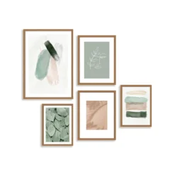 Set Of Gallery Frames 5pcs Oak