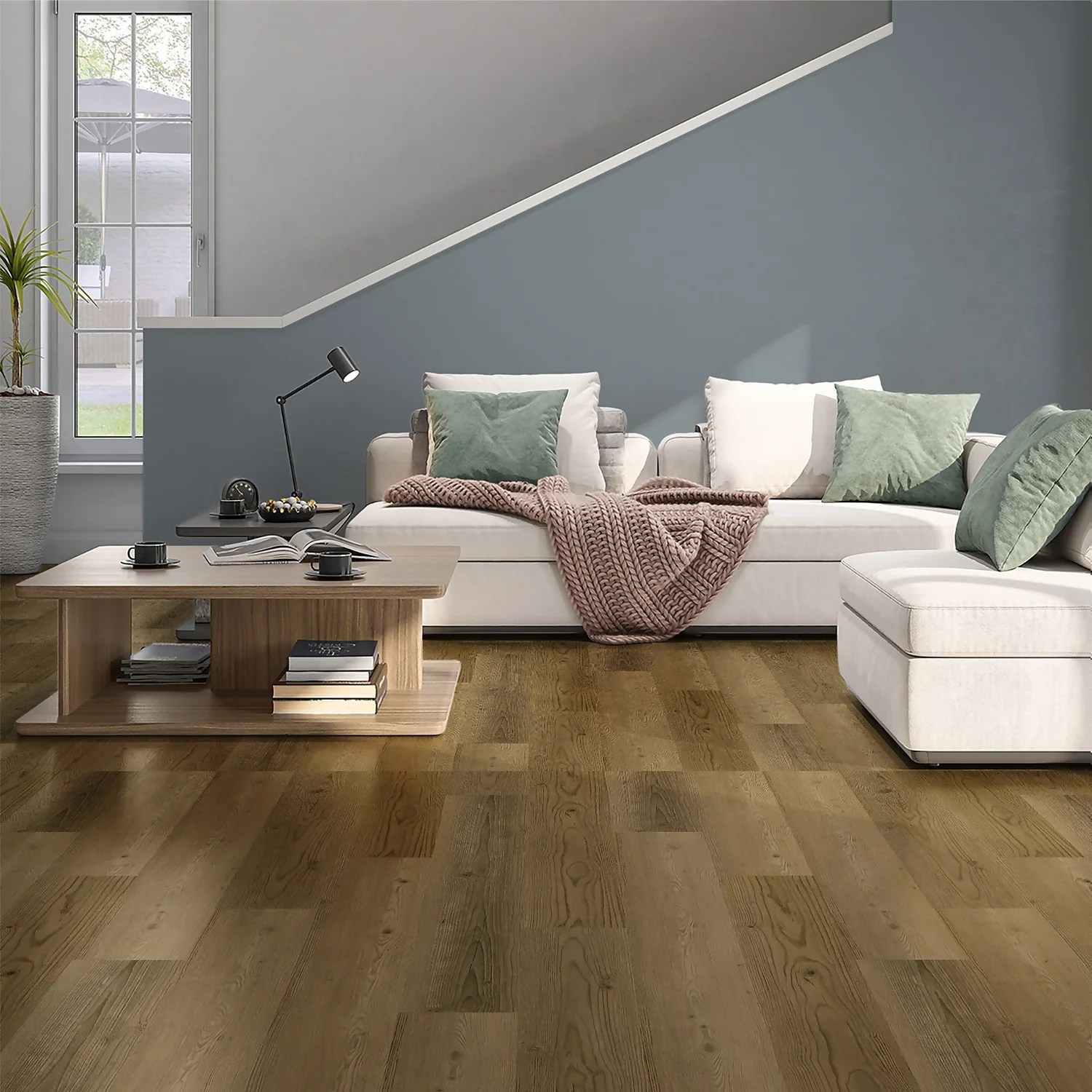 Plancs Walnut 91 X 15cm Self-Adhesive Vinyl Floor Plank - 8pc Pack Covers 1.11sqm 2 Plancs Walnut 91 X 15cm Self-Adhesive Vinyl Floor Plank - 8pc Pack Covers 1.11sqm - Image 2