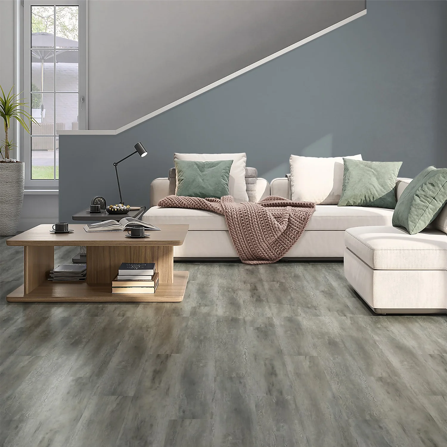 Plancs Grey Oak Self-Adhesive Vinyl Floor Plank - 8pc Pack Covers 1.11sqm 2 Plancs Grey Oak Self-Adhesive Vinyl Floor Plank - 8pc Pack Covers 1.11sqm - Image 2