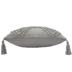 Knot Tassle Cushion - 45x45cm - Grey -Home Base Sales Shop 12969632 3254900336157898