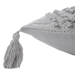 Knot Tassle Cushion - 45x45cm - Grey -Home Base Sales Shop 12969632 9484900336201881