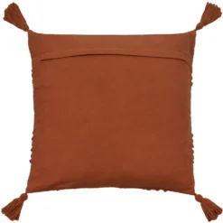 Knot Tassle Cushion - 45x45cm - Teracotta -Home Base Sales Shop 12969640 3554900336149696