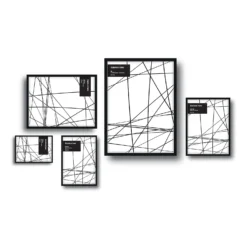 Aluminium Photo Frame - Set Of 5 - Black
