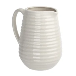 Crackle Effect Ribbed Jug - White -Home Base Sales Shop 13036255 2824894568141925