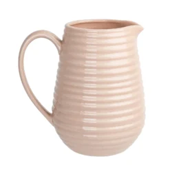 Crackle Effect Ribbed Jug - Blush