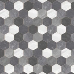 None Pembroke Hex Vinyl Sheet Flooring - 3x2m Roll -Home Base Sales Shop 13053379 1535002420221576