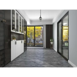 None Rigid Core Luxury Vinyl Flooring Carbon Grey Plank -Home Base Sales Shop 13177441 9554883991730839
