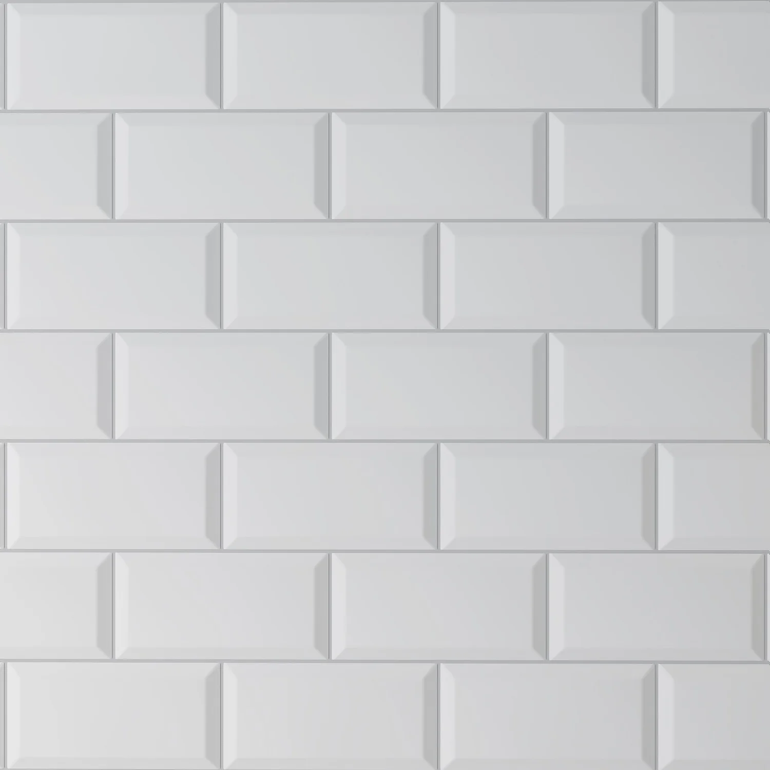 None Metro Matt White Bevelled Ceramic Wall Tile 100 X 200mm 3 None Metro Matt White Bevelled Ceramic Wall Tile 100 X 200mm - Image 3