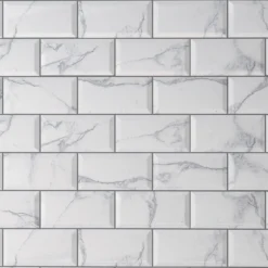 None Metro Carrara Marble Bevelled Ceramic Wall Tile 100 X 200mm -Home Base Sales Shop 13207706 2304909363928874