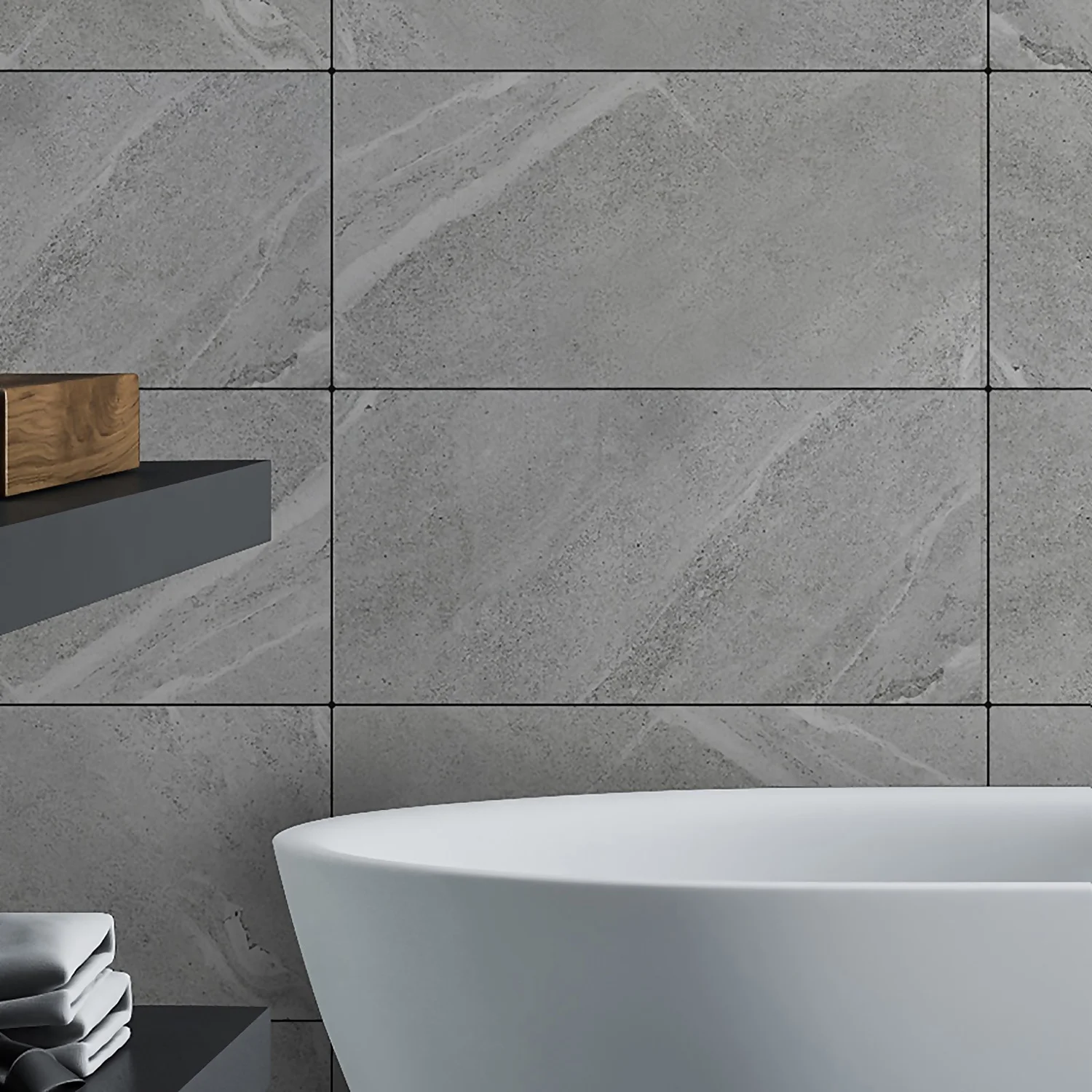 Sandwaves Gloss Light Grey Porcelain Wall & Floor Tile 300 X 600mm - 0.9sqm Pack 1 Sandwaves Gloss Light Grey Porcelain Wall & Floor Tile 300 X 600mm - 0.9sqm Pack