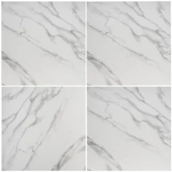 Calacatta Matt Marble Effect Porcelain Wall & Floor Tile 600 X 600mm - 1.08sqm Pack -Home Base Sales Shop 13220578 1844916612869020
