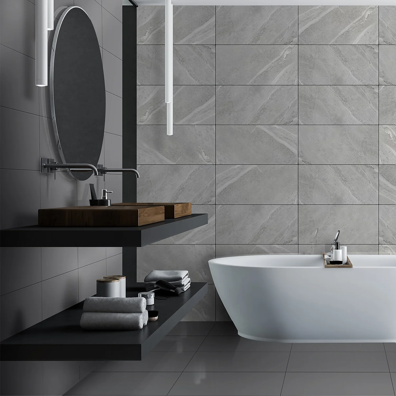Extreme Grey Porcelain Wall & Floor Tiles - 295 X 600mm - 0.9sqm Pack 5 Extreme Grey Porcelain Wall & Floor Tiles - 295 X 600mm - 0.9sqm Pack - Image 5