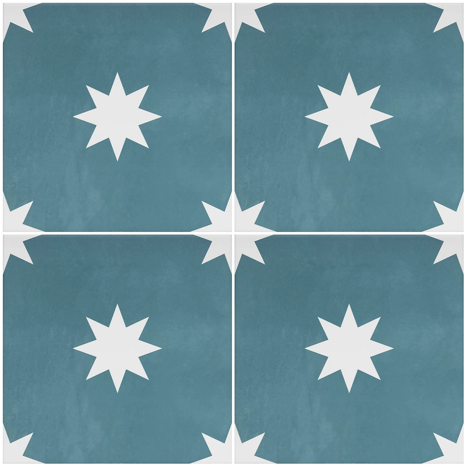 Country Living Starry Skies Peacock Teal Porcelain Wall & Floor Tile - 200 X 200mm - 0.52sqm Pack 3 Country Living Starry Skies Peacock Teal Porcelain Wall & Floor Tile - 200 X 200mm - 0.52sqm Pack - Image 3