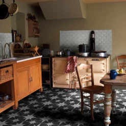 Country Living Starry Skies Black North Star Porcelain Floor & Wall Tile 1.42sqm Pack - 450x450mm -Home Base Sales Shop 13220589 1685051391062742