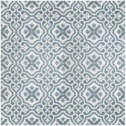 Fiore Teal / White Victorian Pre-scored Porcelain Wall & Floor Tile 450 X 450mm - 1.42sqm Pack 10 Fiore Teal / White Victorian Pre-scored Porcelain Wall & Floor Tile 450 X 450mm - 1.42sqm Pack -Home Base Sales Shop 13220597 1194916349962280