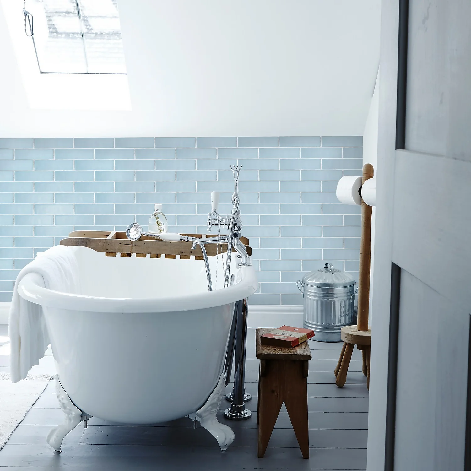 Country Living Artisan Blue Skies Ceramic Wall Tile 0.5sqm Pack - 300x75mm 1 Country Living Artisan Blue Skies Ceramic Wall Tile 0.5sqm Pack - 300x75mm