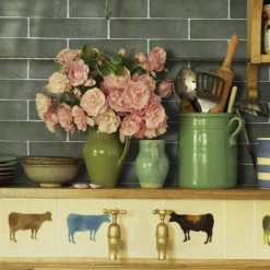 Country Living Artisan Moss Green Ceramic Wall Tile 75 X 300mm - 0.5sqm Pack