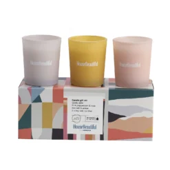 House Beautiful Set Of 3 Votive Candles