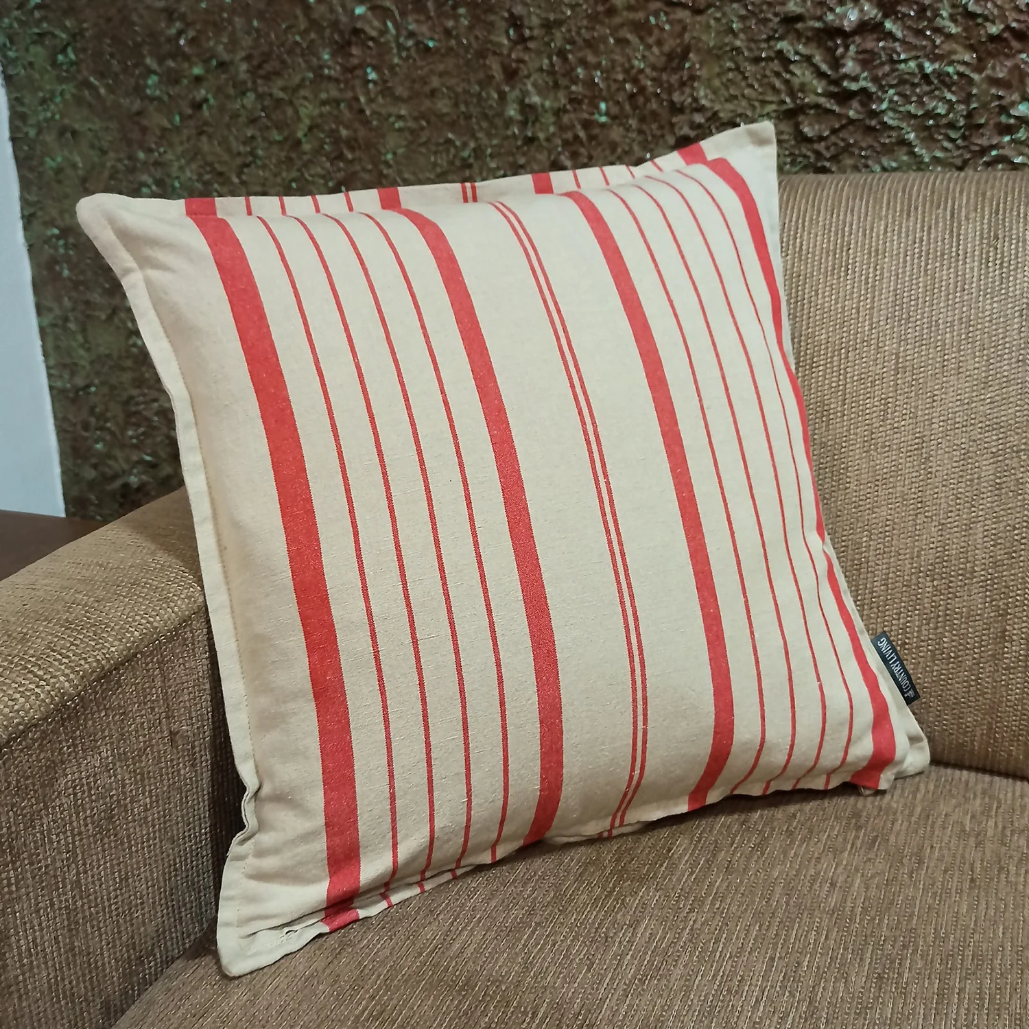 Country Living Croyde Stripe Cushion - Red 4 Country Living Croyde Stripe Cushion - Red - Image 4