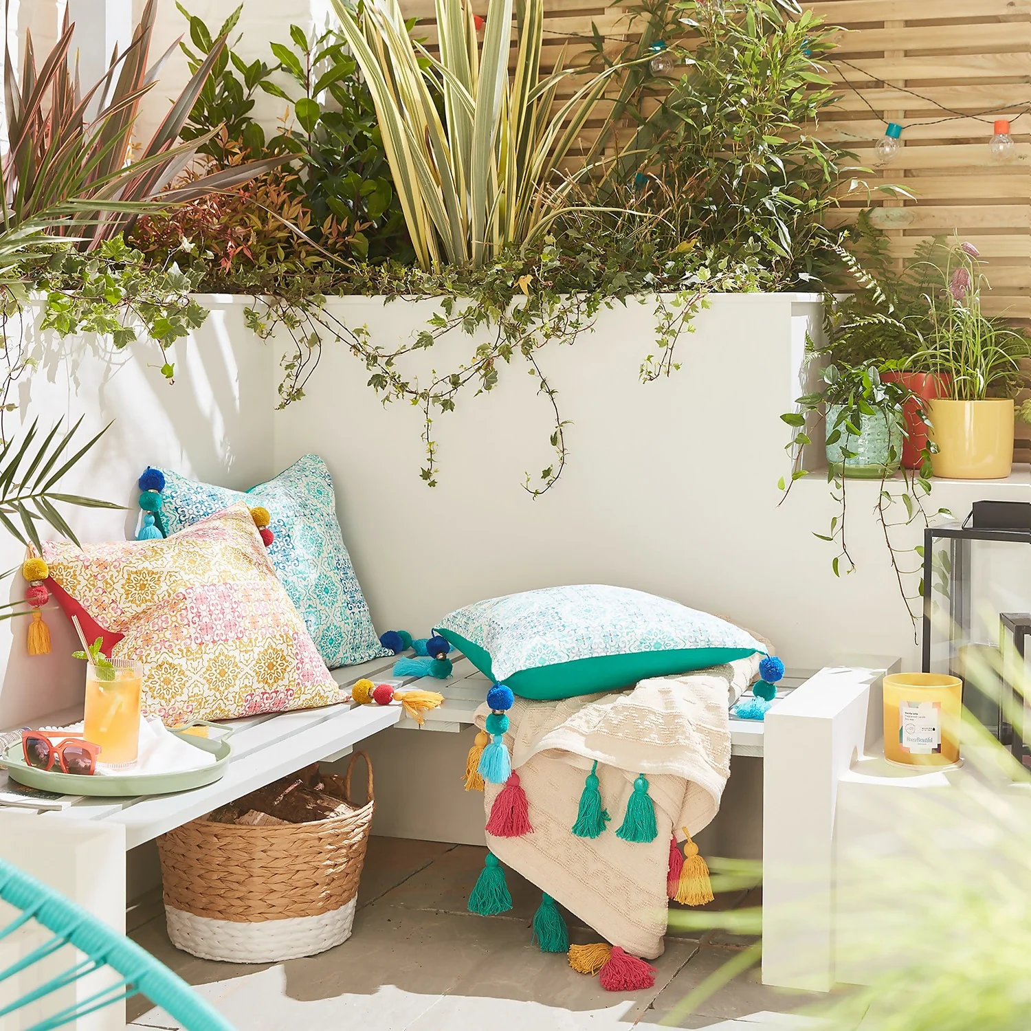 House Beautiful Paca Cushion - 45x45cm - Spearmint Blue 2 House Beautiful Paca Cushion - 45x45cm - Spearmint Blue - Image 2