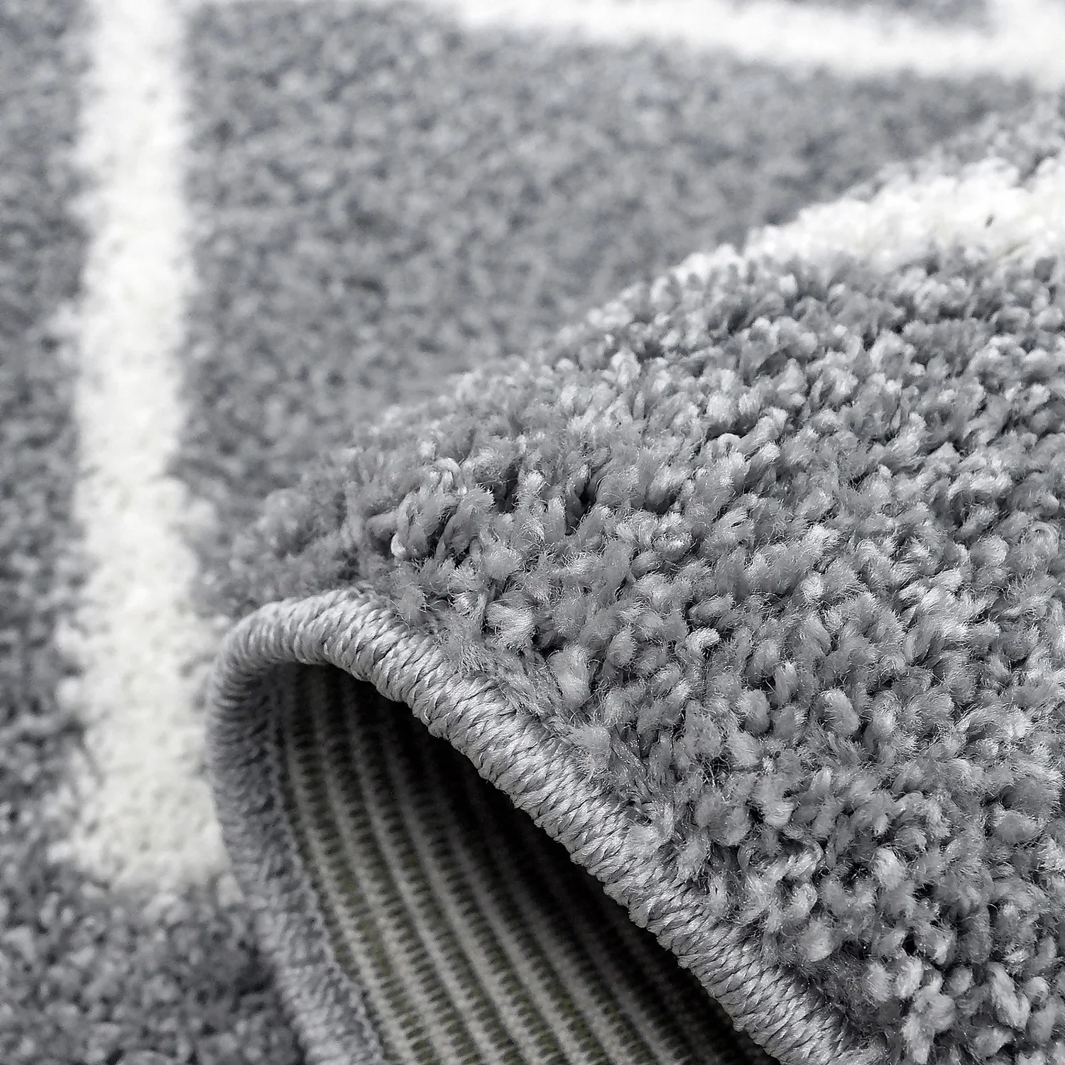 Deluxe Berber Shaggy Rug - Light Grey & White - 120x160cm 3 Deluxe Berber Shaggy Rug - Light Grey & White - 120x160cm - Image 3