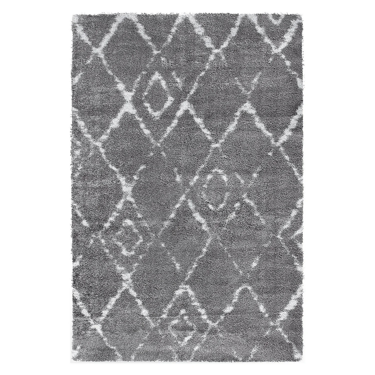 Deluxe Berber Shaggy Rug - Light Grey & White - 120x160cm 1 Deluxe Berber Shaggy Rug - Light Grey & White - 120x160cm