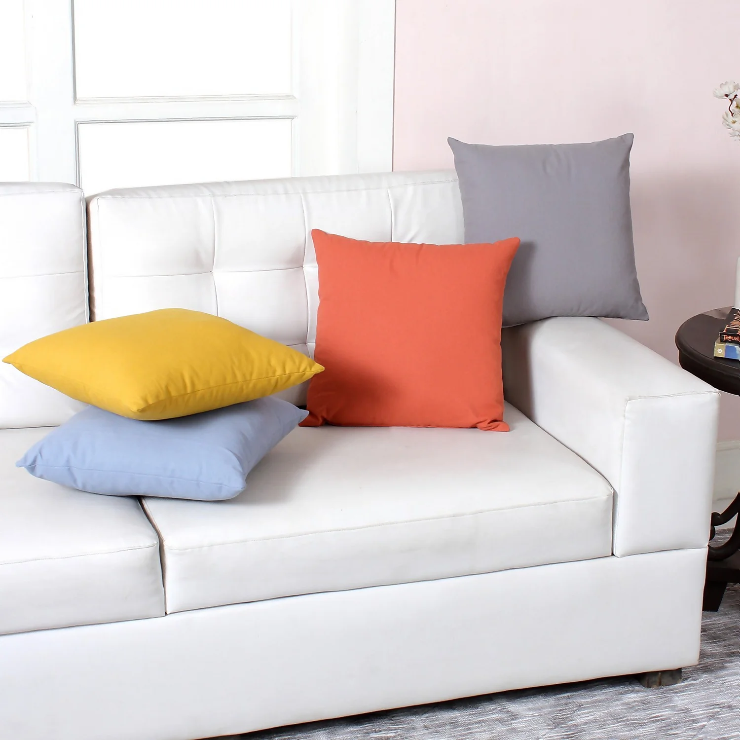 Recycled Cotton Cushion - Ochre 2 Recycled Cotton Cushion - Ochre - Image 2