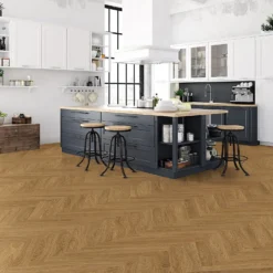 Kraus Rigid Core Herringbone Luxury Vinyl Floor Tile - Weaveley Light Oak