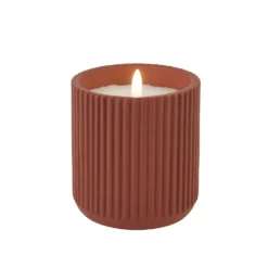 LED Ribbed Candle - Terracotta