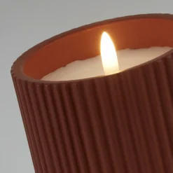 LED Ribbed Candle - Terracotta -Home Base Sales Shop 13794264 3645009419544700
