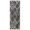 Deluxe Berber Shaggy Runner - Charcoal & White - 180x67cm
