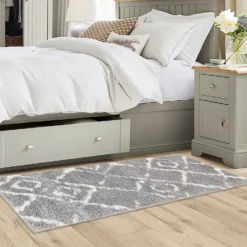 Deluxe Berber Shaggy Runner - Grey & White - 180x67cm -Home Base Sales Shop 13888989 1374988130978099