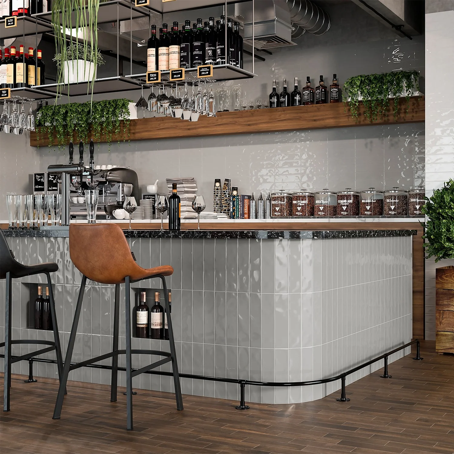 Marquis Ancien Grey Porcelain Tile - 75 X 300mm 4 Marquis Ancien Grey Porcelain Tile - 75 X 300mm - Image 4