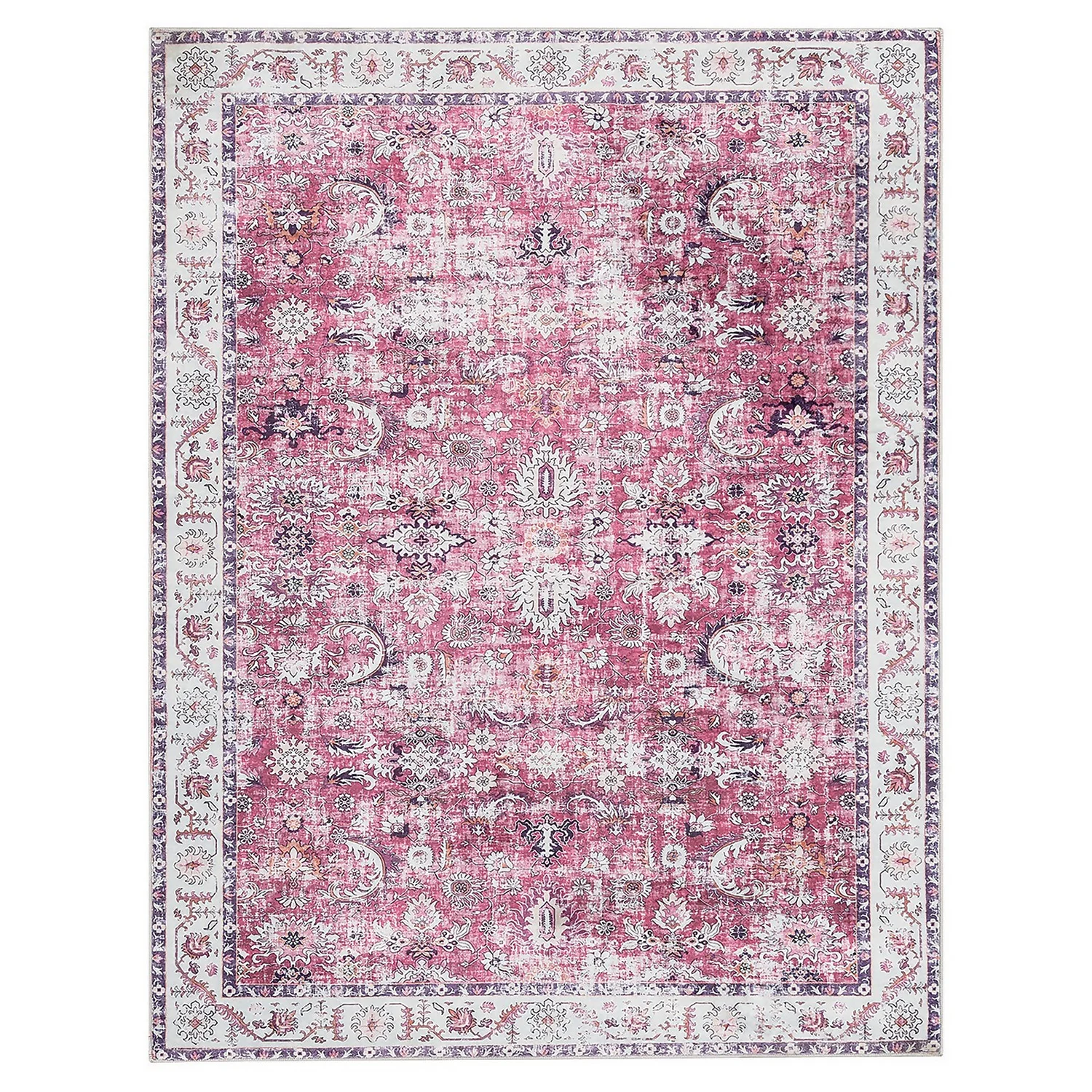 Rada Washable Rug - Pink - 160x230cm 1 Rada Washable Rug - Pink - 160x230cm