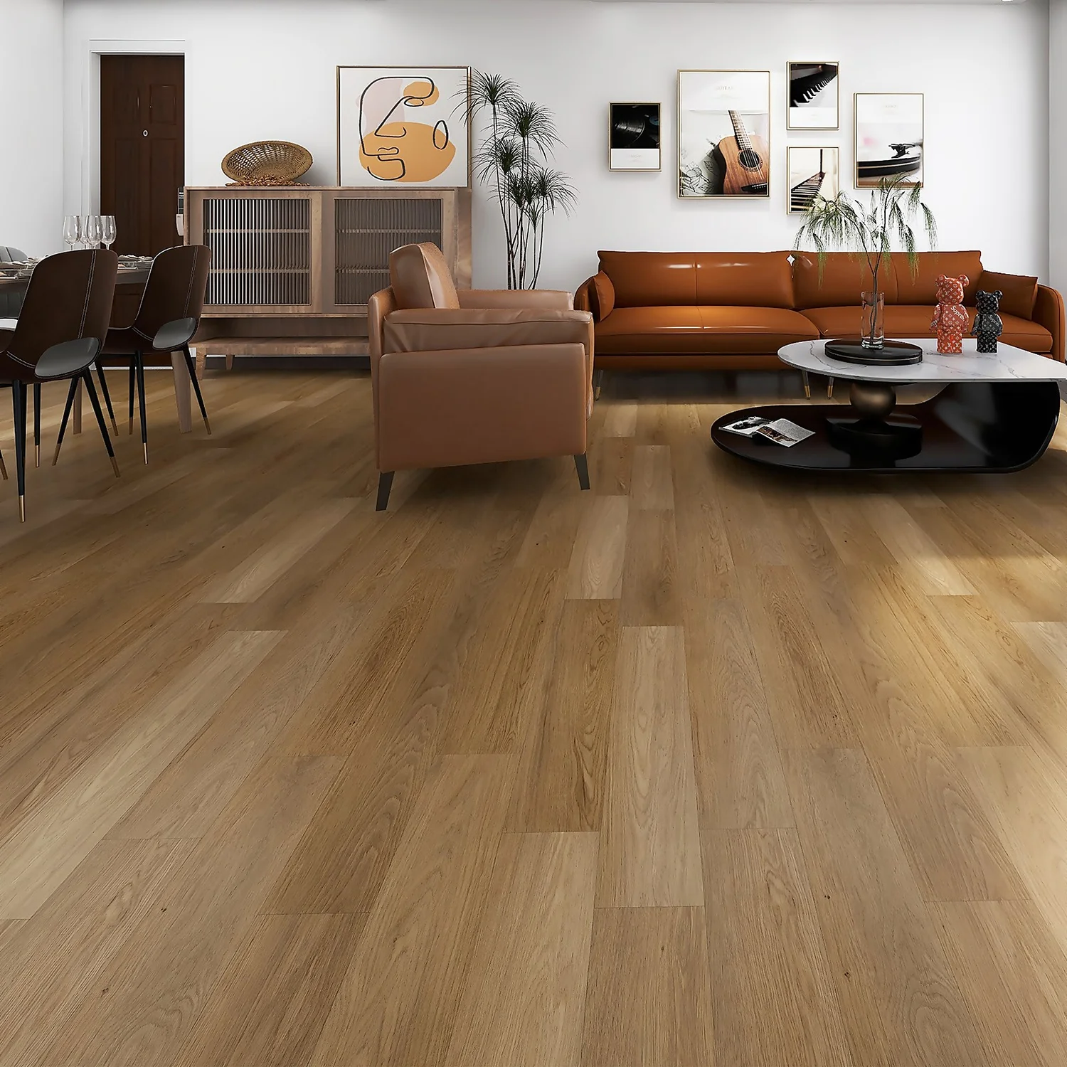 None Rigid Core Luxury Vinyl Flooring - Natural Oak Effect 1 None Rigid Core Luxury Vinyl Flooring - Natural Oak Effect