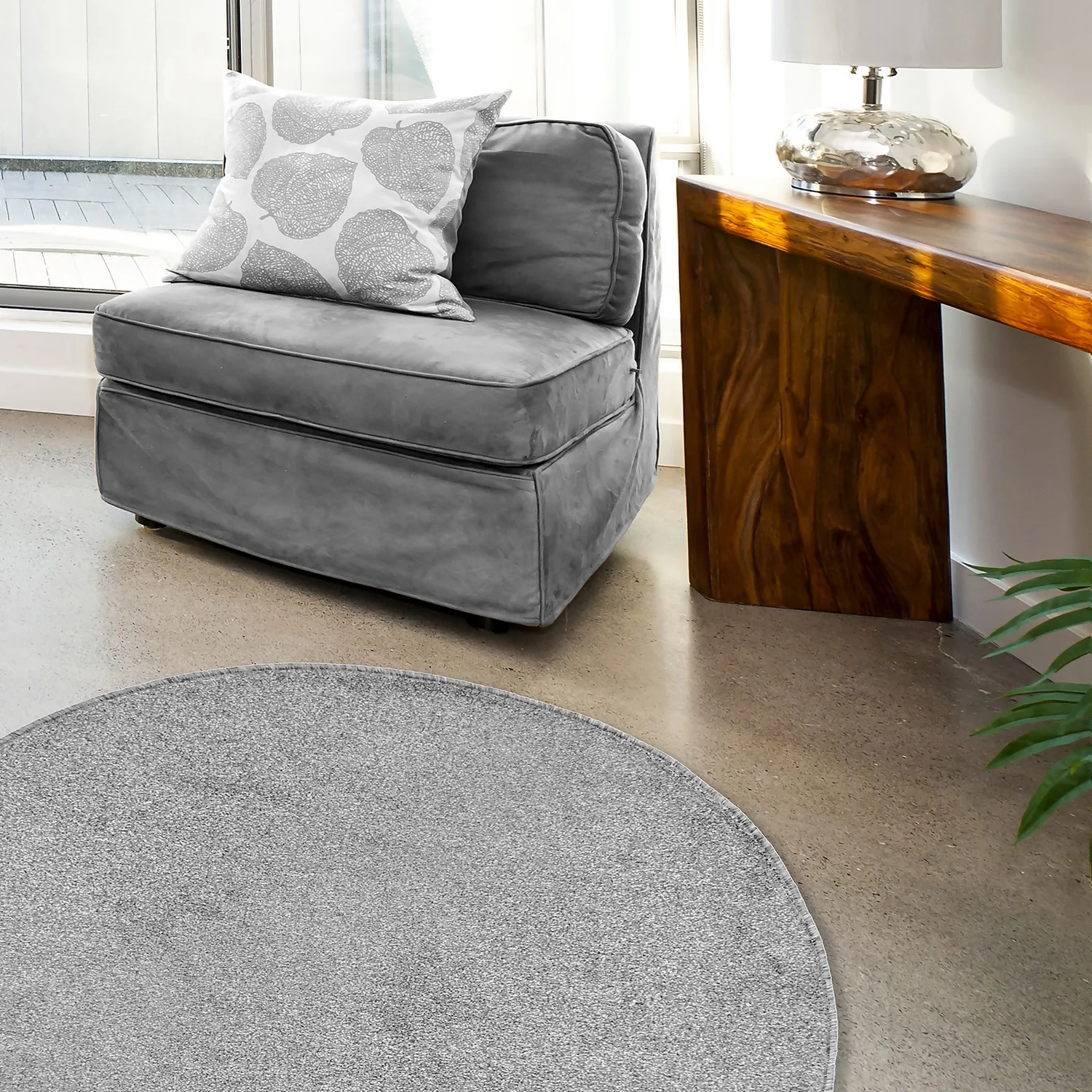 Relay Circular Rug - Light Grey - 200cm 3 Relay Circular Rug - Light Grey - 200cm - Image 3
