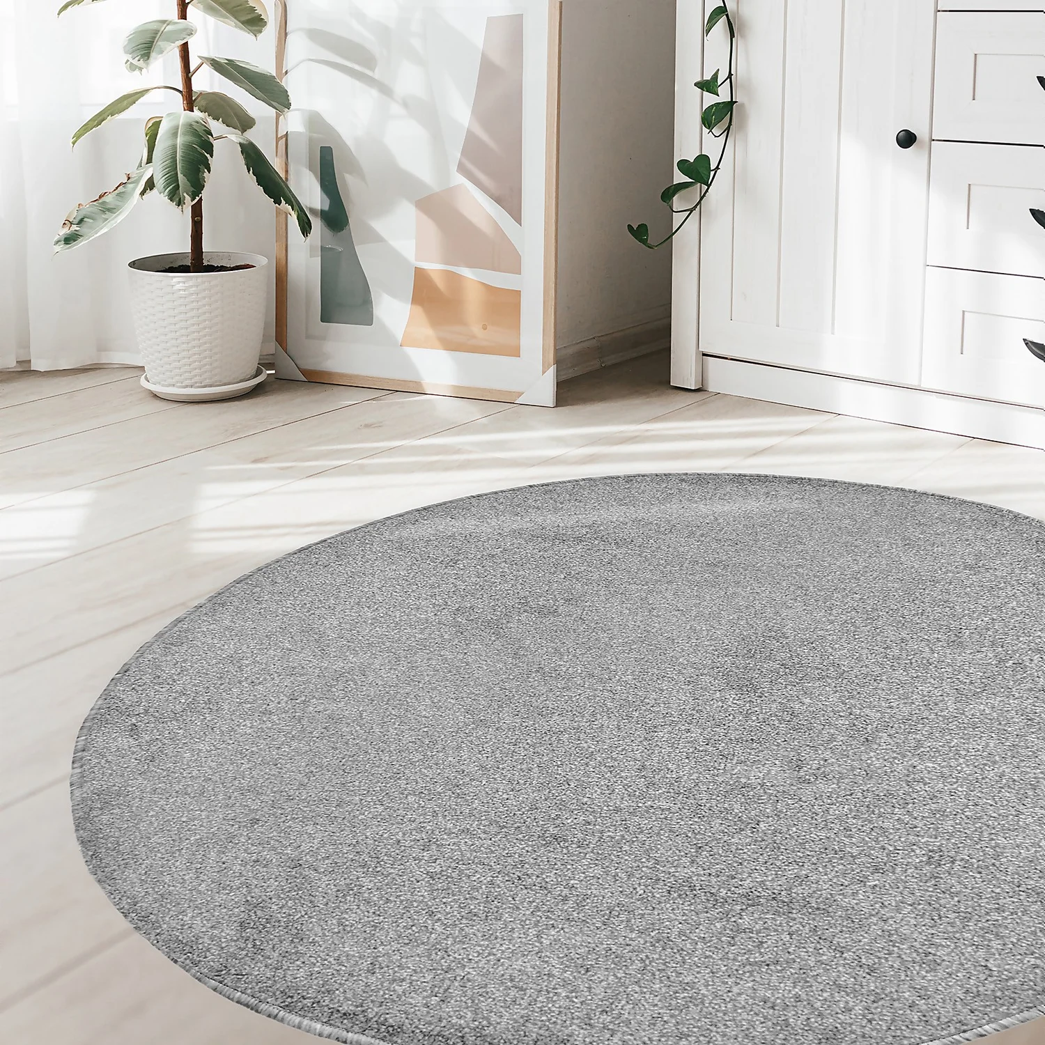 Relay Circular Rug - Light Grey - 200cm 2 Relay Circular Rug - Light Grey - 200cm - Image 2