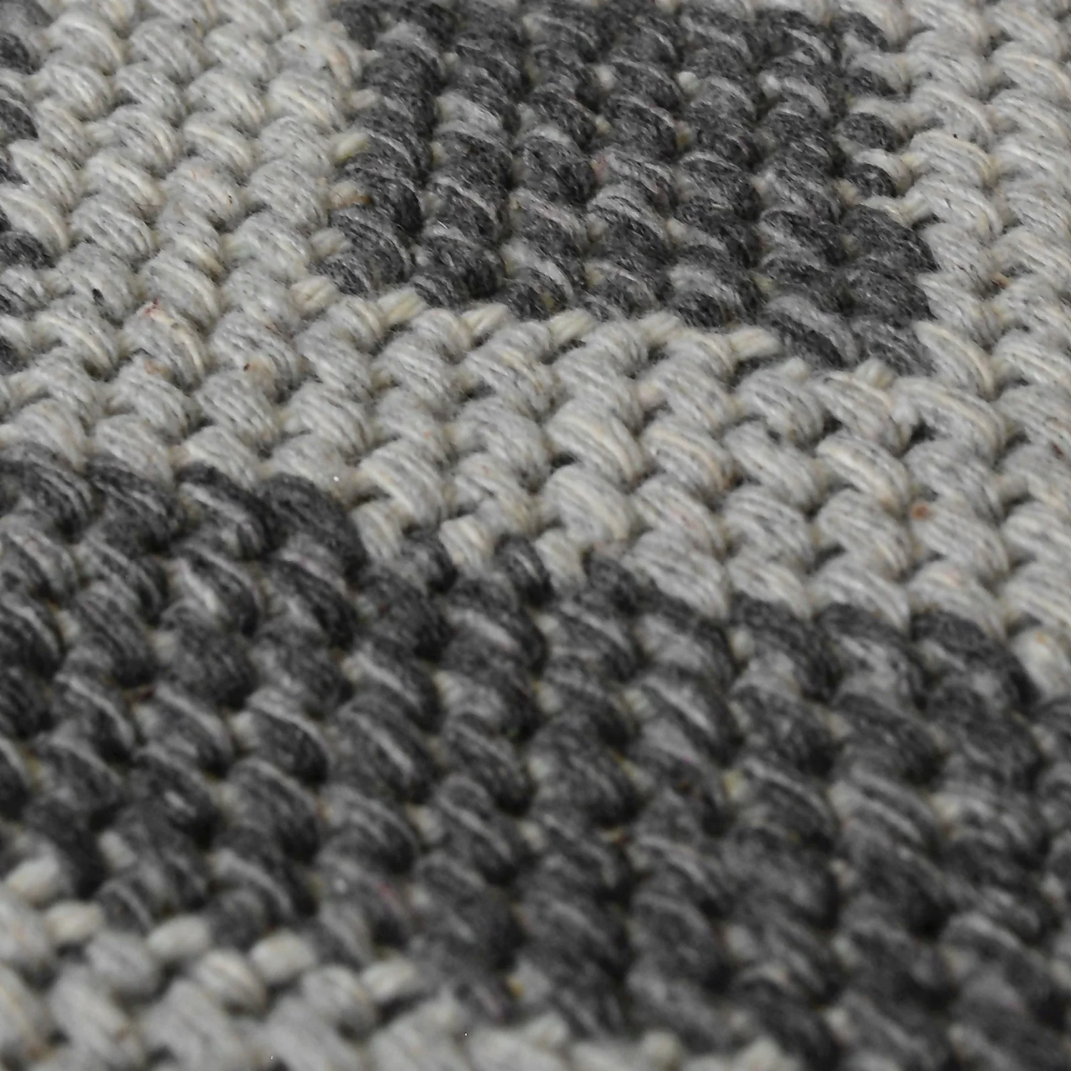 Recycled Cotton Geometric Rug - Grey - 160x230cm 3 Recycled Cotton Geometric Rug - Grey - 160x230cm - Image 3