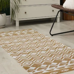 Recycled Cotton Tribal Rug - Ochre - 60x180cm 11 Recycled Cotton Tribal Rug - Ochre - 60x180cm -Home Base Sales Shop 14015877 9665006094603555