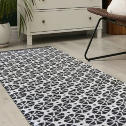 Recycled Cotton Starburst Rug - Monochrome - 60x180cm 11 Recycled Cotton Starburst Rug - Monochrome - 60x180cm -Home Base Sales Shop 14015880 5025006088464412