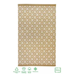 Recycled Cotton Starburst Rug - Ochre - 100x150cm