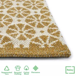 Recycled Cotton Starburst Rug - Ochre - 100x150cm 9 Recycled Cotton Starburst Rug - Ochre - 100x150cm -Home Base Sales Shop 14015884 2115006089692132
