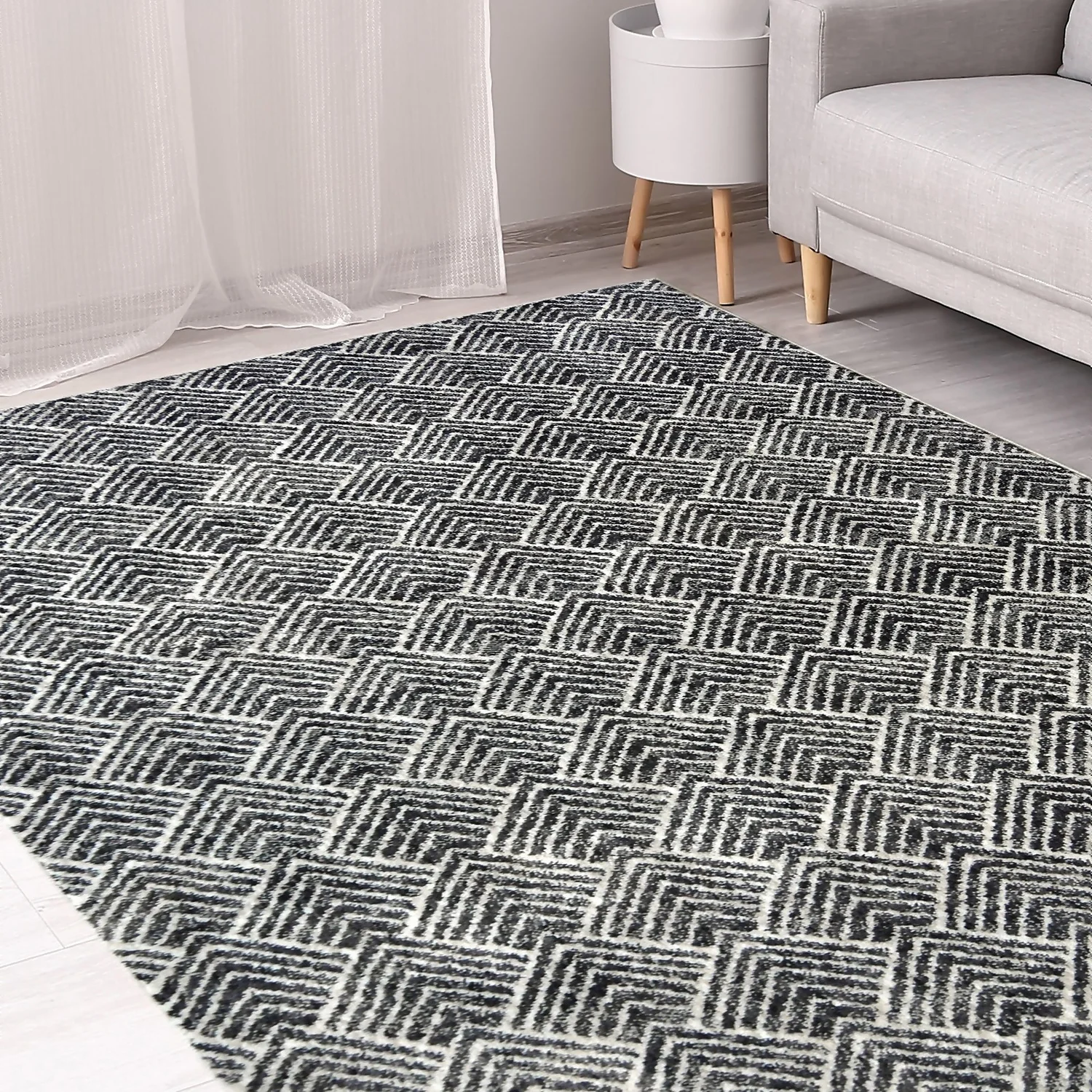 Neptune Recycled Geometric Rug - 120x170cm 2 Neptune Recycled Geometric Rug - 120x170cm - Image 2