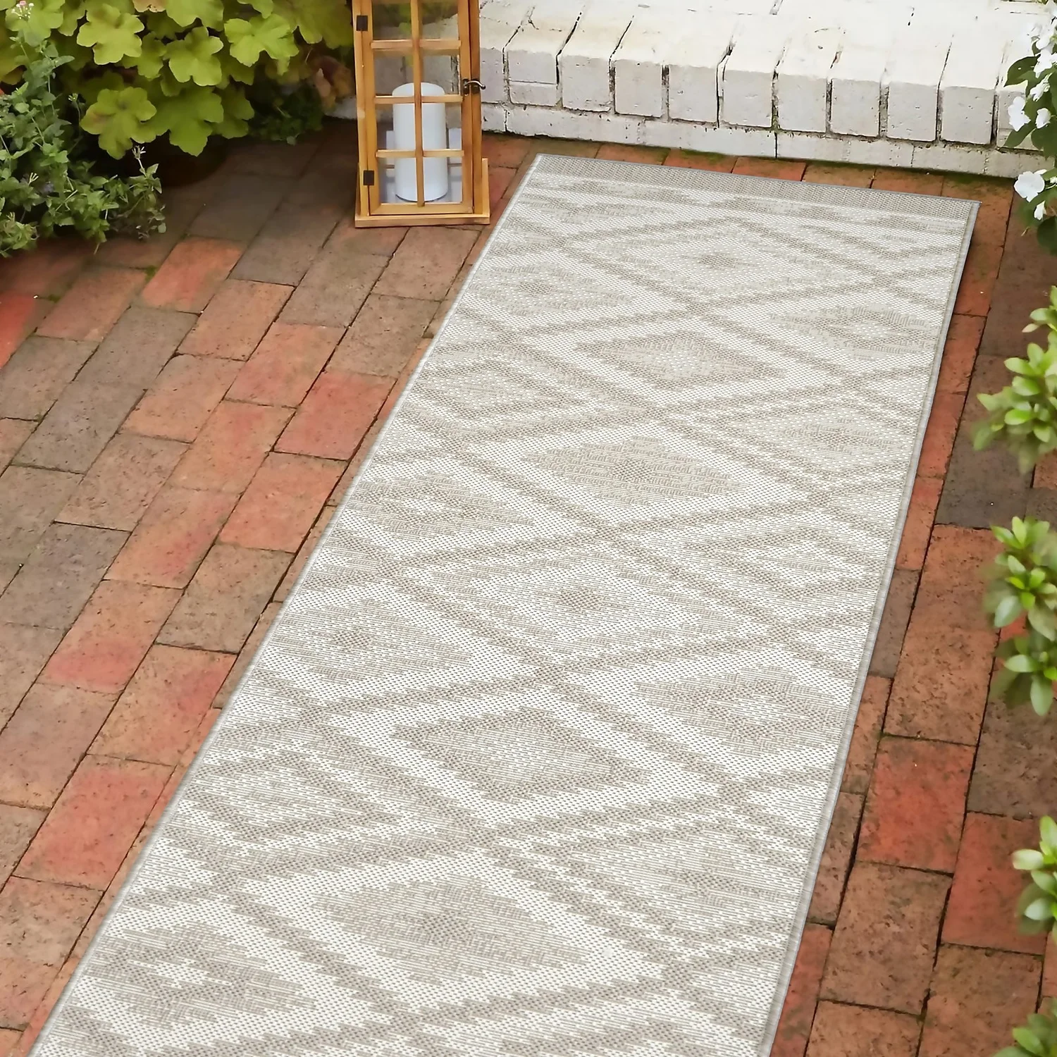 Recycled Diamond Rug - Grey - 60x230cm 3 Recycled Diamond Rug - Grey - 60x230cm - Image 3