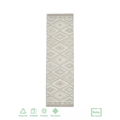 Recycled Diamond Rug - Grey - 60x230cm